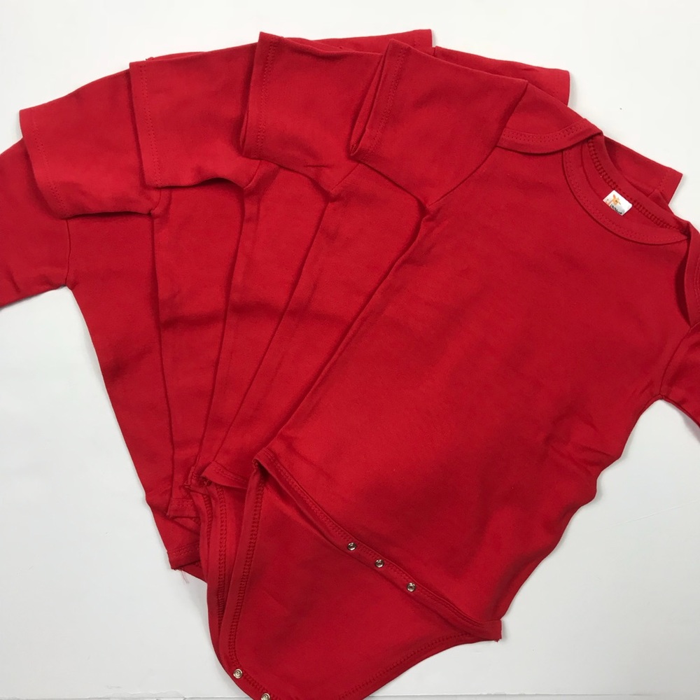 Blank Red Onesies Lot of 5 Laughing Giraffe